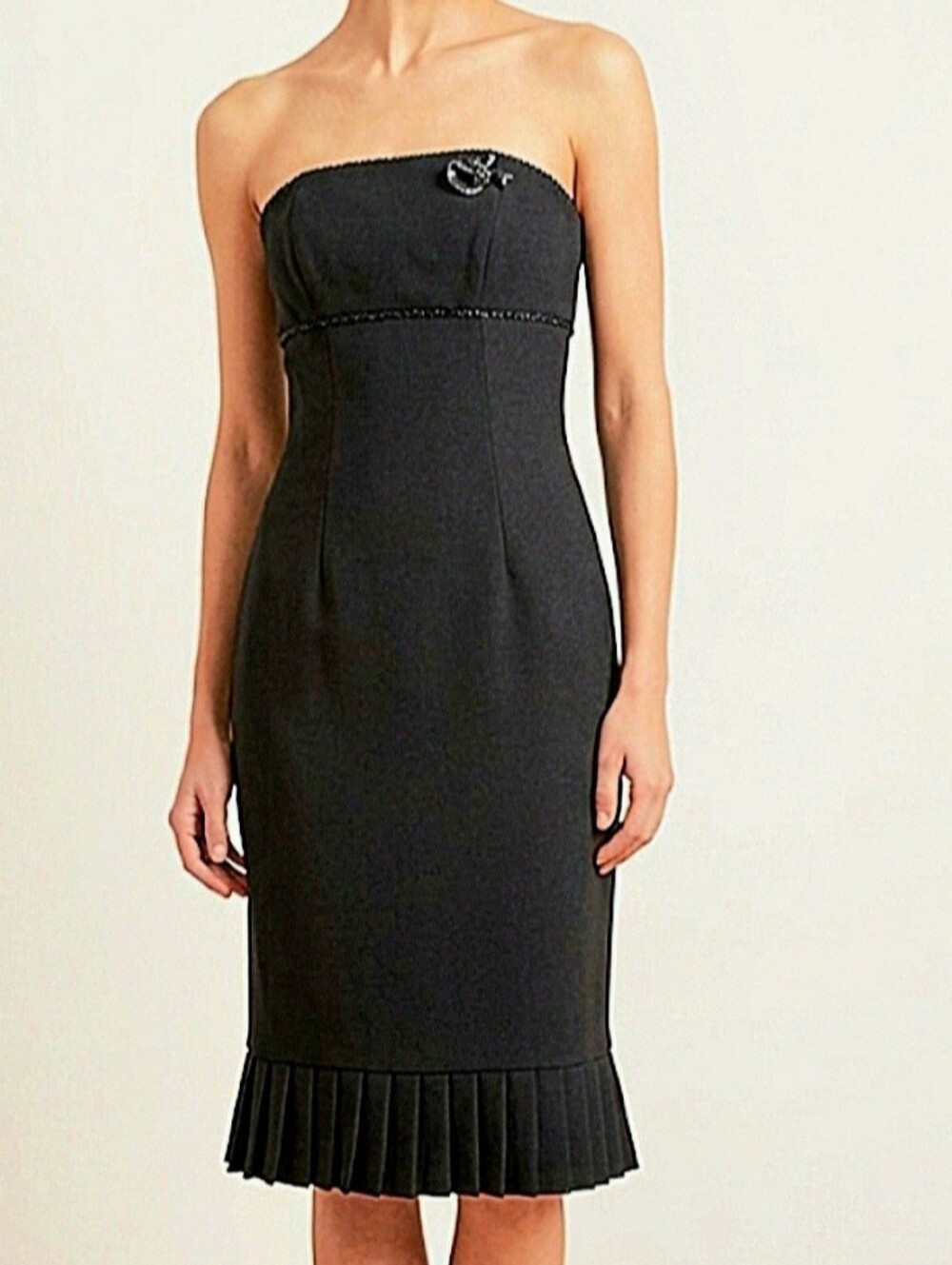 Vintage Strapless Little Black Dress by Algo Petite / Sz 4 / Black